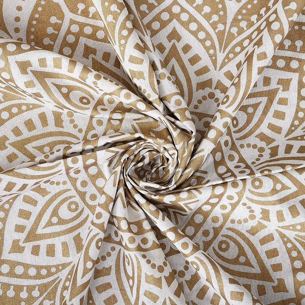 Gold Metallic Look Boho Wall Hanging Cotton Tapestry Bohemian Decor Mandala NEW - Picture 2 of 9